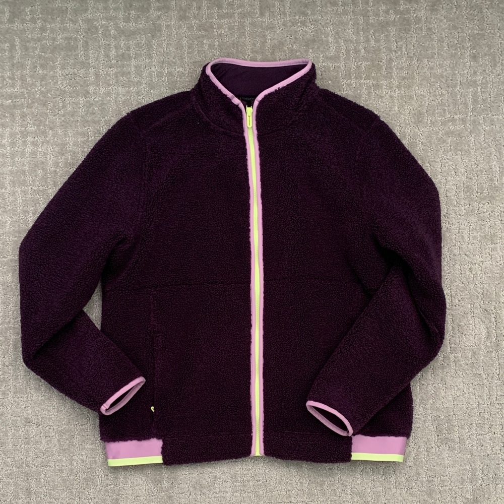 Purple Fleece Jacket with Pink Trim